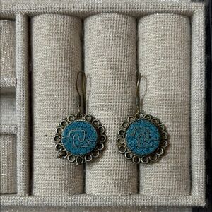 Artisan Costume Turquoise Like Dangle Earrings